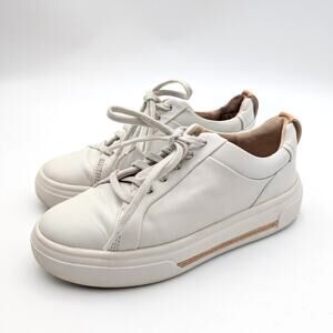 Clarks Hollyhock Walk Sneaker Shoes Women’s Off White Leather Size US5.5 EU35.5